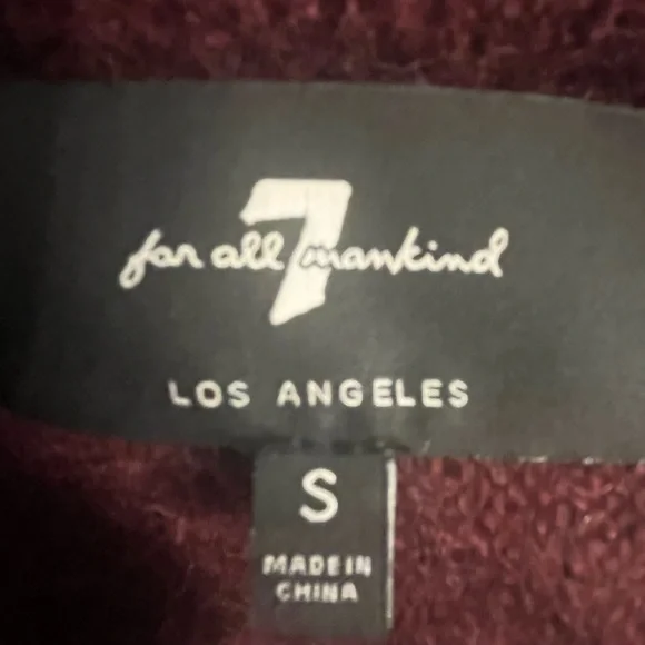 7 For All Mankind Mohair Wool Blend Balloon Sleeve Mock Neck Pullover Sw… - Picture 4 of 16